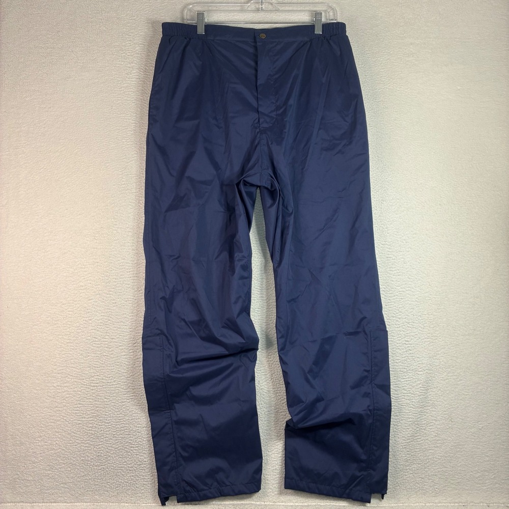 Vintage Sunice Golf Rain Pants Men L Blue Windbreaker Ankle Zip Waterproof 80s